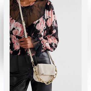Free People Charlie Chain Crossbody Beige